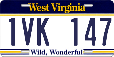 WV license plate 1VK147