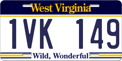 WV license plate 1VK149