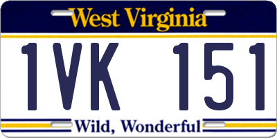 WV license plate 1VK151