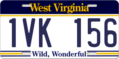 WV license plate 1VK156
