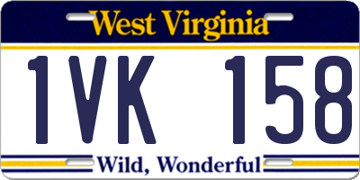 WV license plate 1VK158