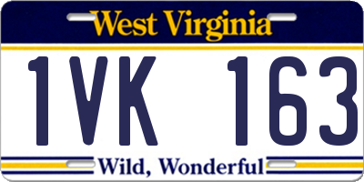 WV license plate 1VK163