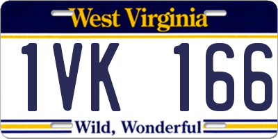 WV license plate 1VK166