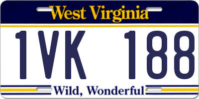 WV license plate 1VK188