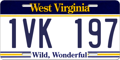 WV license plate 1VK197