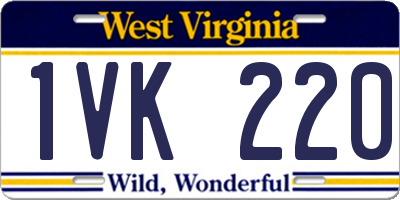 WV license plate 1VK220