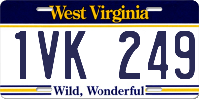 WV license plate 1VK249