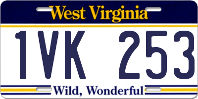 WV license plate 1VK253
