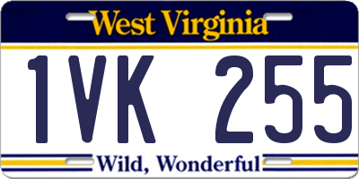 WV license plate 1VK255