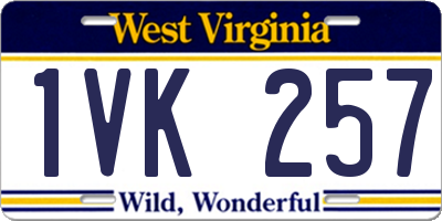 WV license plate 1VK257