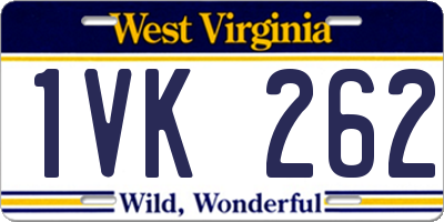 WV license plate 1VK262