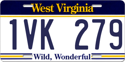 WV license plate 1VK279