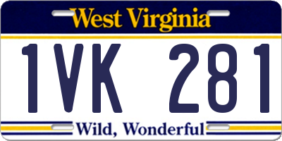 WV license plate 1VK281