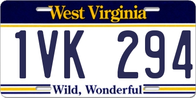 WV license plate 1VK294