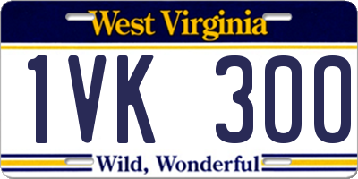 WV license plate 1VK300