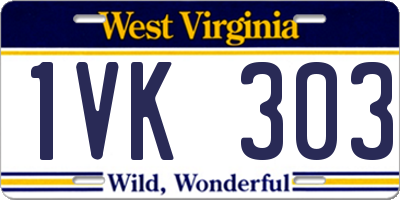 WV license plate 1VK303