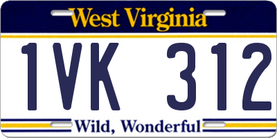 WV license plate 1VK312