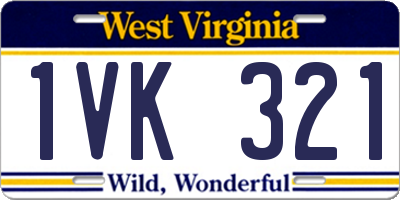 WV license plate 1VK321