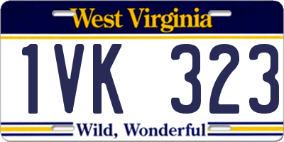 WV license plate 1VK323