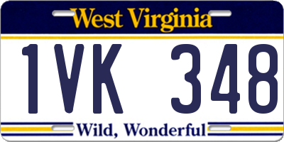 WV license plate 1VK348