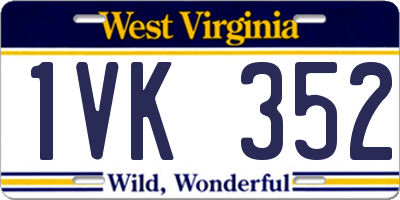 WV license plate 1VK352