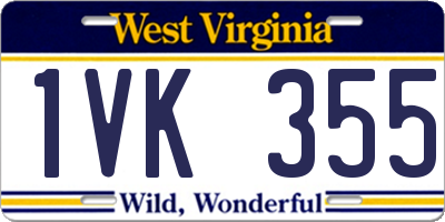 WV license plate 1VK355