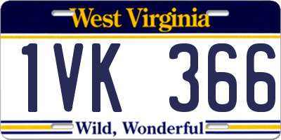 WV license plate 1VK366