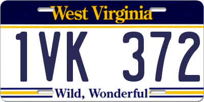 WV license plate 1VK372