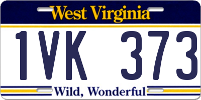 WV license plate 1VK373