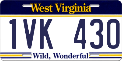 WV license plate 1VK430