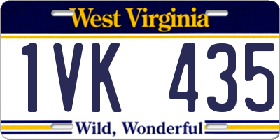 WV license plate 1VK435