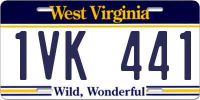 WV license plate 1VK441