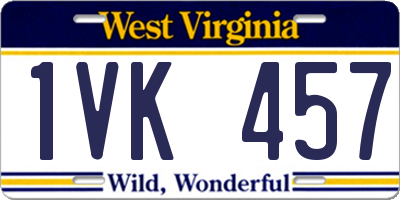 WV license plate 1VK457