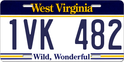 WV license plate 1VK482