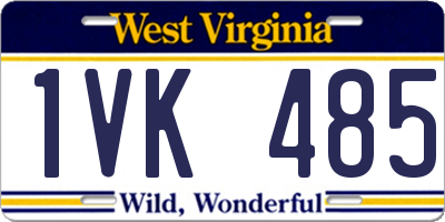 WV license plate 1VK485