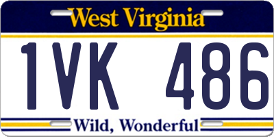 WV license plate 1VK486