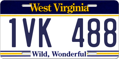 WV license plate 1VK488