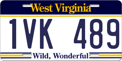 WV license plate 1VK489