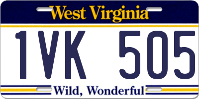 WV license plate 1VK505