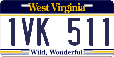 WV license plate 1VK511