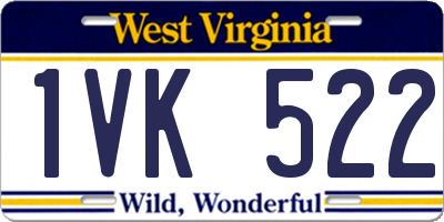 WV license plate 1VK522