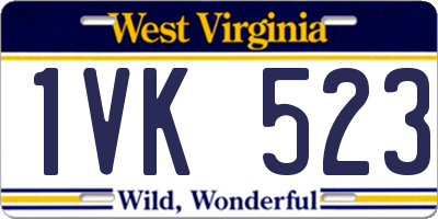 WV license plate 1VK523