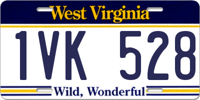 WV license plate 1VK528
