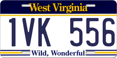 WV license plate 1VK556
