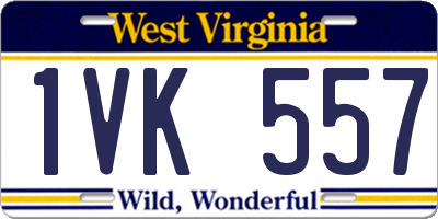 WV license plate 1VK557