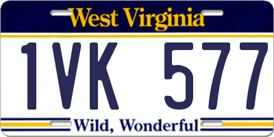 WV license plate 1VK577