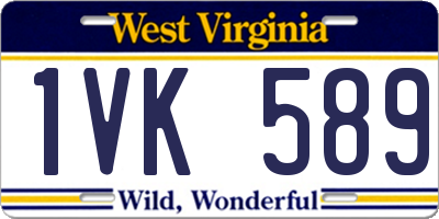WV license plate 1VK589