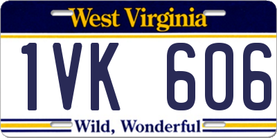 WV license plate 1VK606