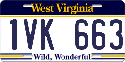 WV license plate 1VK663