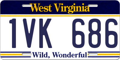 WV license plate 1VK686
